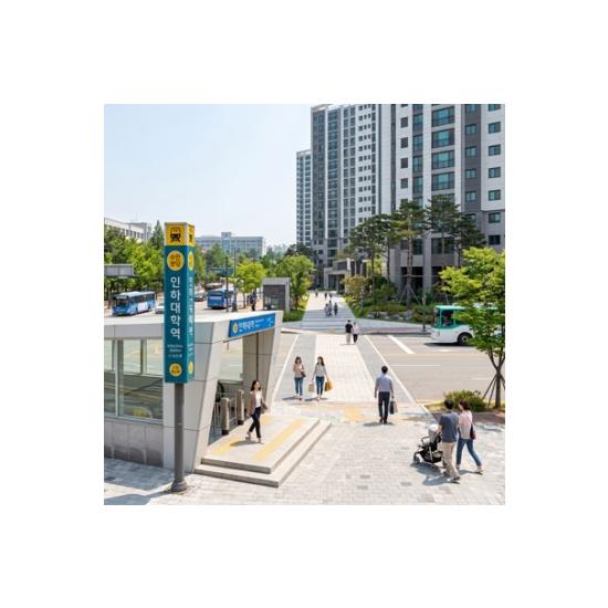 수인분당선 인하대역을 도보권에서 이용할 수 있는 입지입니다.